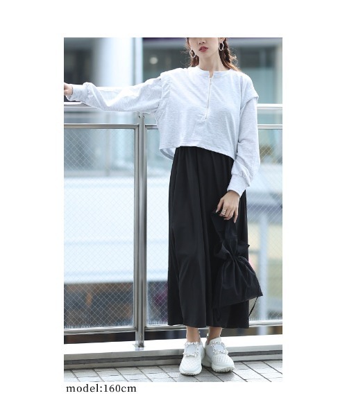 Sawa a la mode(サワアラモード)の「ショート丈スウェットとワンピースのセットアップ(ワンピース・レディース・グレー・FREE)」の11枚目の写真