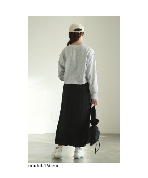 Sawa a la mode(サワアラモード)の「ショート丈スウェットとワンピースのセットアップ(ワンピース・レディース・グレー・FREE)」の13枚目の写真
