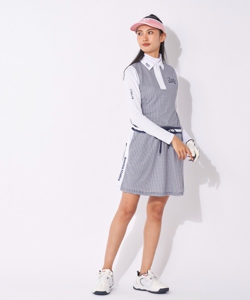FILA GOLF(フィラゴルフ )の「チェック柄ノースリーブワンピース(ショート丈インナーシャツセット)(ワンピース・レディース・レッド/ネイビー・MEDIUM/LARGE/X-LARGE)」の6枚目の写真