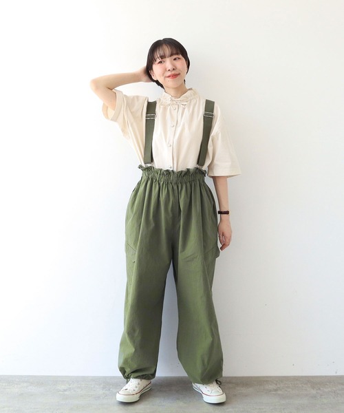 PAR ICI（パーリッシィ）の「ダンプグランジウォッシュ 吊りパンツ（その他パンツ・レディース・チャコールグレー/カーキ・FREE）」の8枚目の写真