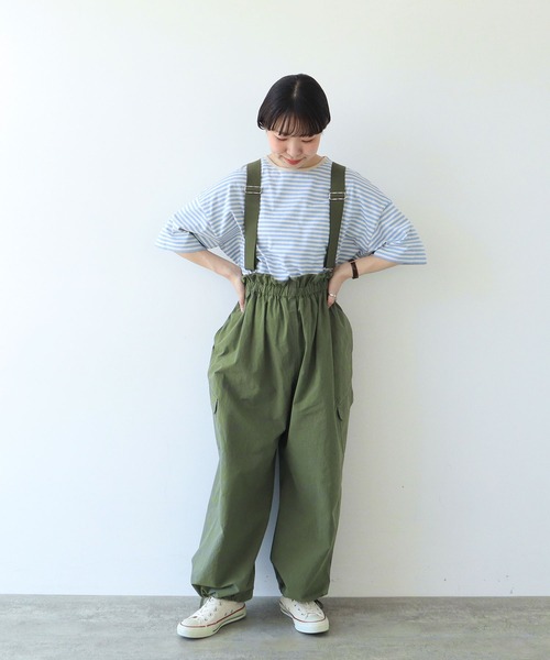 PAR ICI（パーリッシィ）の「ダンプグランジウォッシュ 吊りパンツ（その他パンツ・レディース・チャコールグレー/カーキ・FREE）」の3枚目の写真