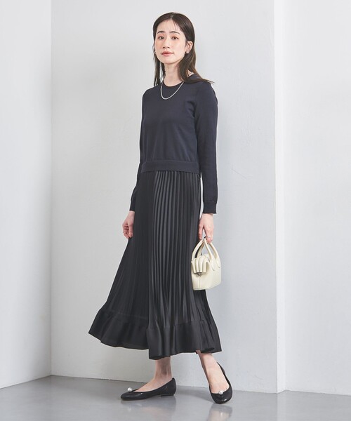 UNITED ARROWS（ユナイテッドアローズ）の「コンビ プリーツ ワンピース（ワンピース・レディース・ネイビー/ダークグレー・FREE）」の20枚目の写真