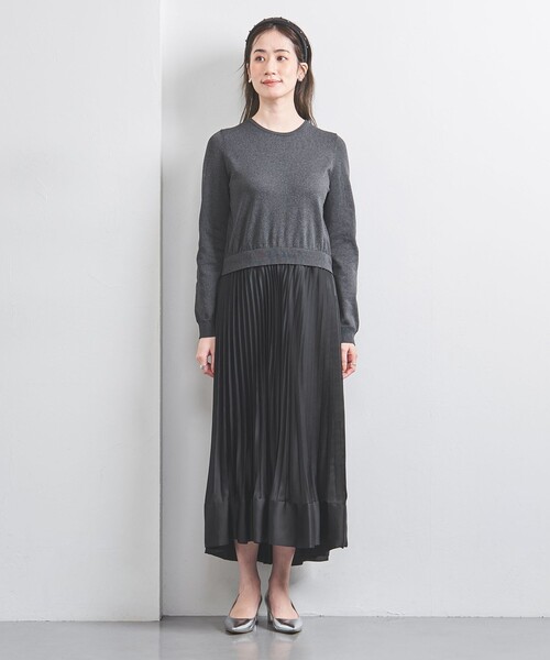 UNITED ARROWS（ユナイテッドアローズ）の「コンビ プリーツ ワンピース（ワンピース・レディース・ネイビー/ダークグレー・FREE）」の21枚目の写真