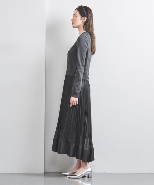 UNITED ARROWS（ユナイテッドアローズ）の「コンビ プリーツ ワンピース（ワンピース・レディース・ネイビー/ダークグレー・FREE）」の22枚目の写真
