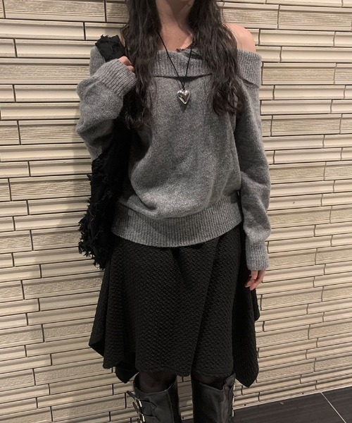 anyonemore（エニワンモア）の「エンボスクエアレイヤードミディスカート（スカート・レディース・ブラック・FREE）」の18枚目の写真