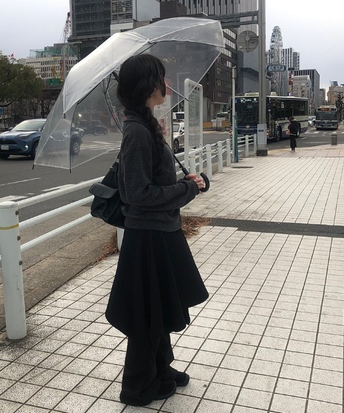 anyonemore（エニワンモア）の「エンボスクエアレイヤードミディスカート（スカート・レディース・ブラック・FREE）」の11枚目の写真