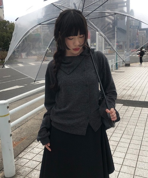 anyonemore（エニワンモア）の「エンボスクエアレイヤードミディスカート（スカート・レディース・ブラック・FREE）」の12枚目の写真