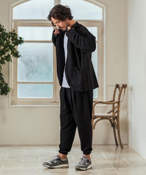 Magine(マージン)の「mj10547- Deformed Knitting Jacquard Collarless Jacket ノーカラージャケット(ノーカラージャケット・メンズ・チャコールグレー/ブラック/ミックスグレー・44/46/48)」の8枚目の写真