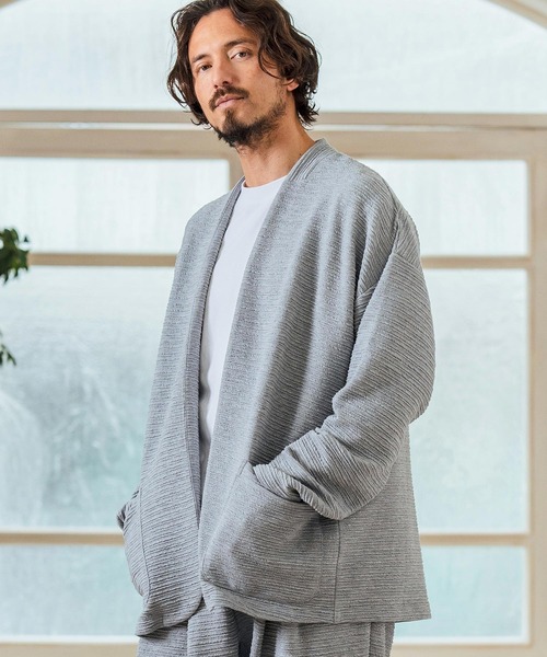 Magine(マージン)の「mj10547- Deformed Knitting Jacquard Collarless Jacket ノーカラージャケット(ノーカラージャケット・メンズ・チャコールグレー/ブラック/ミックスグレー・44/46/48)」の13枚目の写真