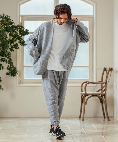 Magine(マージン)の「mj10547- Deformed Knitting Jacquard Collarless Jacket ノーカラージャケット(ノーカラージャケット・メンズ・チャコールグレー/ブラック/ミックスグレー・44/46/48)」の17枚目の写真