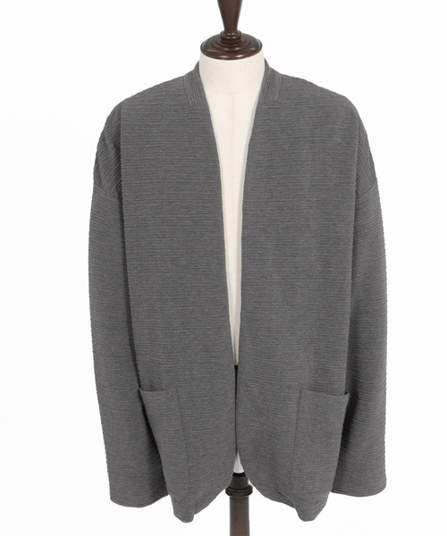 Magine(マージン)の「mj10547- Deformed Knitting Jacquard Collarless Jacket ノーカラージャケット(ノーカラージャケット・メンズ・チャコールグレー/ブラック/ミックスグレー・44/46/48)」の19枚目の写真