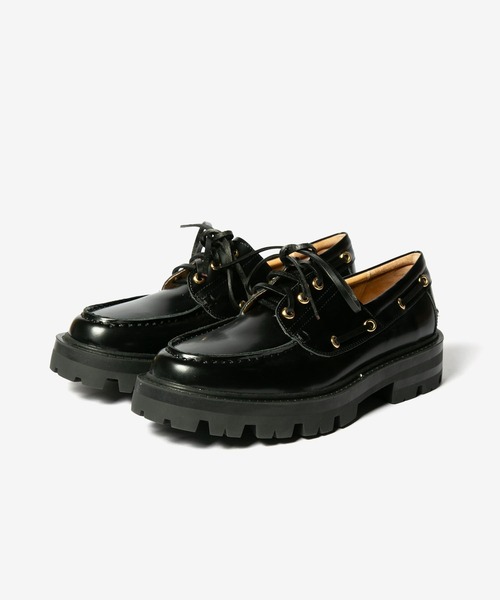 ARTESANOS（アルテサノス）の「ARTESANOS 3 EYELET MOCCASIN アルテサノス ガラスレザー 3アイレット モカシン（モカシン/デッキシューズ・レディース・ブラック・37/38/39/36）」の18枚目の写真
