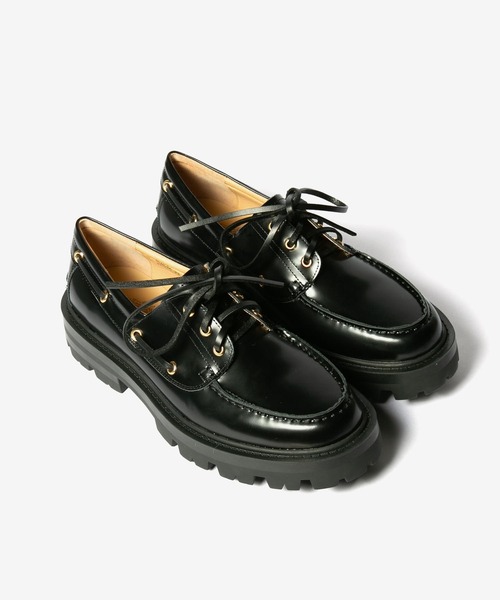 ARTESANOS（アルテサノス）の「ARTESANOS 3 EYELET MOCCASIN アルテサノス ガラスレザー 3アイレット モカシン（モカシン/デッキシューズ・レディース・ブラック・37/38/39/36）」の6枚目の写真