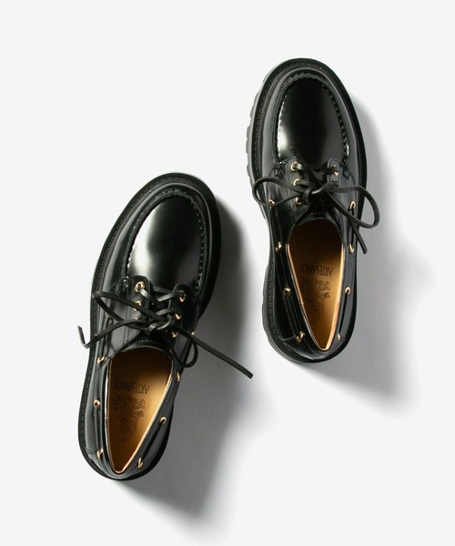 ARTESANOS（アルテサノス）の「ARTESANOS 3 EYELET MOCCASIN アルテサノス ガラスレザー 3アイレット モカシン（モカシン/デッキシューズ・レディース・ブラック・37/38/39/36）」の14枚目の写真