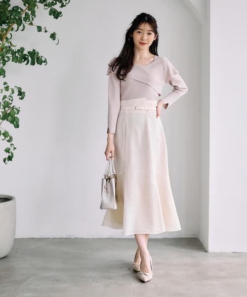 12Twelve Agenda(トゥエルブ アジェンダ)の「ラメジャガードマーメイドスカート(スカート・レディース・アイボリー/ブラック系その他・S/M)」の6枚目の写真