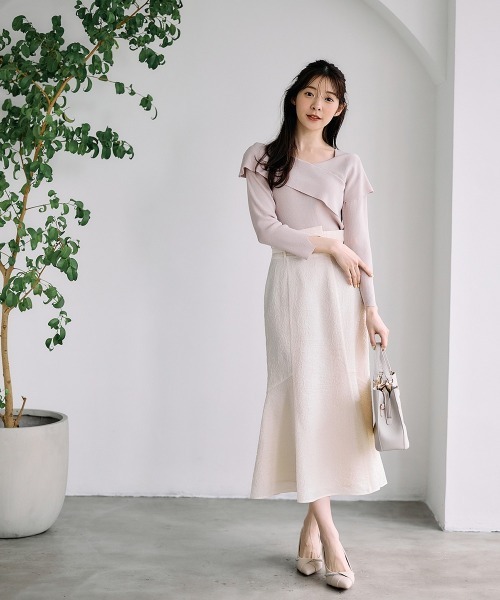 12Twelve Agenda(トゥエルブ アジェンダ)の「ラメジャガードマーメイドスカート(スカート・レディース・アイボリー/ブラック系その他・S/M)」の8枚目の写真