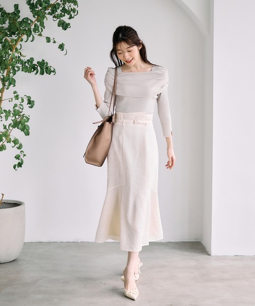 12Twelve Agenda(トゥエルブ アジェンダ)の「ラメジャガードマーメイドスカート(スカート・レディース・アイボリー/ブラック系その他・S/M)」の10枚目の写真