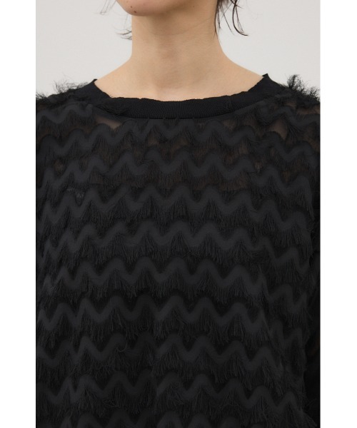 crie conforto(クリーコンフォルト)の「カットジャガードプルオーバー 秋服 / 冬服 / 長袖(Tシャツ/カットソー・レディース・ブラック/アイボリー・FREE)」の9枚目の写真