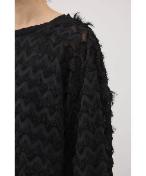 crie conforto(クリーコンフォルト)の「カットジャガードプルオーバー 秋服 / 冬服 / 長袖(Tシャツ/カットソー・レディース・ブラック/アイボリー・FREE)」の10枚目の写真