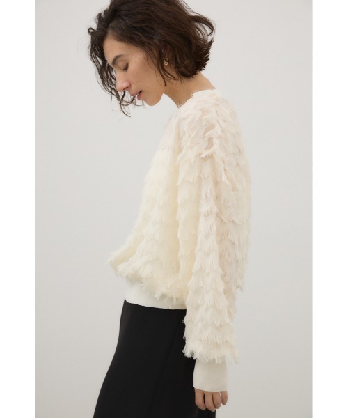 crie conforto(クリーコンフォルト)の「カットジャガードプルオーバー 秋服 / 冬服 / 長袖(Tシャツ/カットソー・レディース・ブラック/アイボリー・FREE)」の15枚目の写真