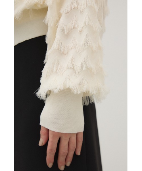 crie conforto(クリーコンフォルト)の「カットジャガードプルオーバー 秋服 / 冬服 / 長袖(Tシャツ/カットソー・レディース・ブラック/アイボリー・FREE)」の22枚目の写真