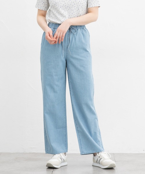 Honeys（ハニーズ）の「デニムイージーパンツ（デニムパンツ・レディース・ブラック/ライトブルー/ライトインディゴブルー/アイボリー・M/LL/L/3L/S）」の11枚目の写真
