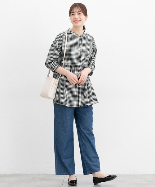 Honeys（ハニーズ）の「デニムイージーパンツ（デニムパンツ・レディース・ブラック/ライトブルー/ライトインディゴブルー/アイボリー・M/LL/L/3L/S）」の12枚目の写真