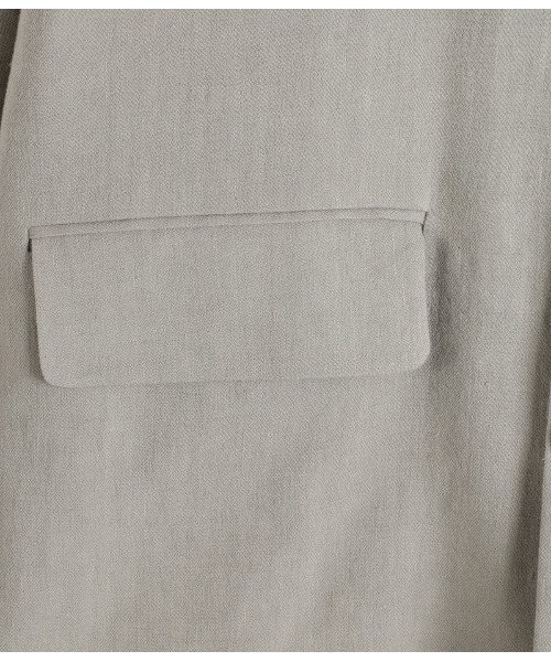 PORT BY ARK（ポートバイアーク）の「PORT BY ARK / ポートバイアーク：Linen Wool Gabardine Jacket：PO17-J001[COR]（テーラードジャケット・メンズ・ベージュ系その他/ブラック・1/2）」の5枚目の写真