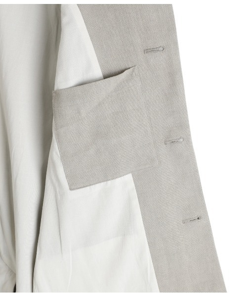 PORT BY ARK（ポートバイアーク）の「PORT BY ARK / ポートバイアーク：Linen Wool Gabardine Jacket：PO17-J001[COR]（テーラードジャケット・メンズ・ベージュ系その他/ブラック・1/2）」の6枚目の写真