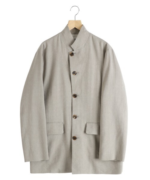 PORT BY ARK（ポートバイアーク）の「PORT BY ARK / ポートバイアーク：Linen Wool Gabardine Jacket：PO17-J001[COR]（テーラードジャケット・メンズ・ベージュ系その他/ブラック・1/2）」の8枚目の写真