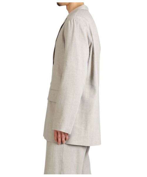 PORT BY ARK（ポートバイアーク）の「PORT BY ARK / ポートバイアーク：Linen Wool Gabardine Jacket：PO17-J001[COR]（テーラードジャケット・メンズ・ベージュ系その他/ブラック・1/2）」の10枚目の写真