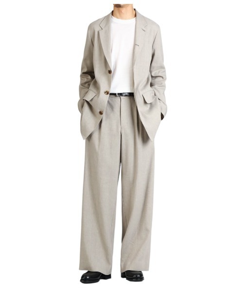 PORT BY ARK（ポートバイアーク）の「PORT BY ARK / ポートバイアーク：Linen Wool Gabardine Jacket：PO17-J001[COR]（テーラードジャケット・メンズ・ベージュ系その他/ブラック・1/2）」の12枚目の写真