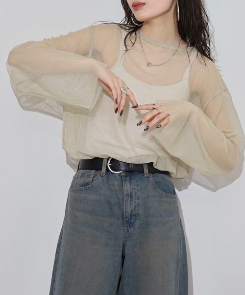 hunch(ハンチ)の「hunch リバーシブルパワーネット(その他トップス・レディース・ベージュ系/ブラック×グレー/グリーン×ピンク・FREE)」の1枚目の写真