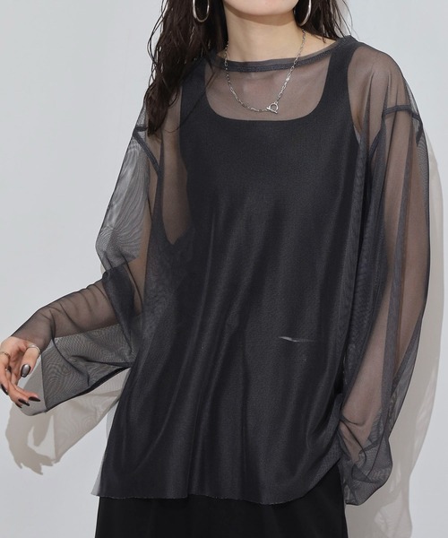 hunch(ハンチ)の「hunch リバーシブルパワーネット(その他トップス・レディース・ベージュ系/ブラック×グレー/グリーン×ピンク・FREE)」の2枚目の写真