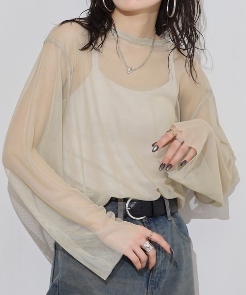 hunch(ハンチ)の「hunch リバーシブルパワーネット(その他トップス・レディース・ベージュ系/ブラック×グレー/グリーン×ピンク・FREE)」の8枚目の写真