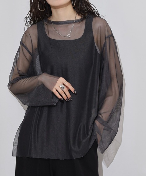 hunch(ハンチ)の「hunch リバーシブルパワーネット(その他トップス・レディース・ベージュ系/ブラック×グレー/グリーン×ピンク・FREE)」の4枚目の写真