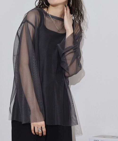 hunch(ハンチ)の「hunch リバーシブルパワーネット(その他トップス・レディース・ベージュ系/ブラック×グレー/グリーン×ピンク・FREE)」の6枚目の写真