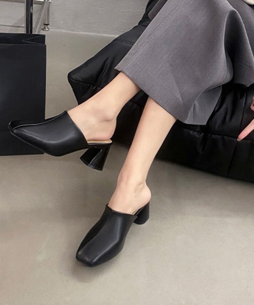 Miniministore（ミニミニストア）の「ミュールパンプス 太ヒール靴スクエアトゥ（その他シューズ・レディース・ブラック/ベージュ・22.5cm/23.0cm/23.5cm/24.0cm/24.5cm）」の11枚目の写真