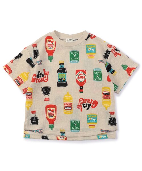 F.O.KIDS(エフオーキッズ)の「【ジュニア対応】SAUCE!半袖TEE(Tシャツ/カットソー・キッズ・キナリ/ネイビー・80/90/100/110/120/130/140)」の2枚目の写真