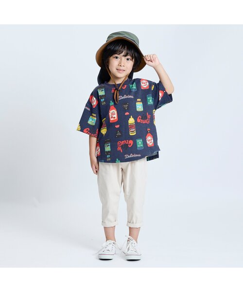 F.O.KIDS(エフオーキッズ)の「【ジュニア対応】SAUCE!半袖TEE(Tシャツ/カットソー・キッズ・キナリ/ネイビー・80/90/100/110/120/130/140)」の6枚目の写真