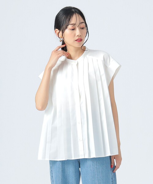 セール】プリーツ ブロード シャツ（洗濯可）（シャツ/ブラウス
