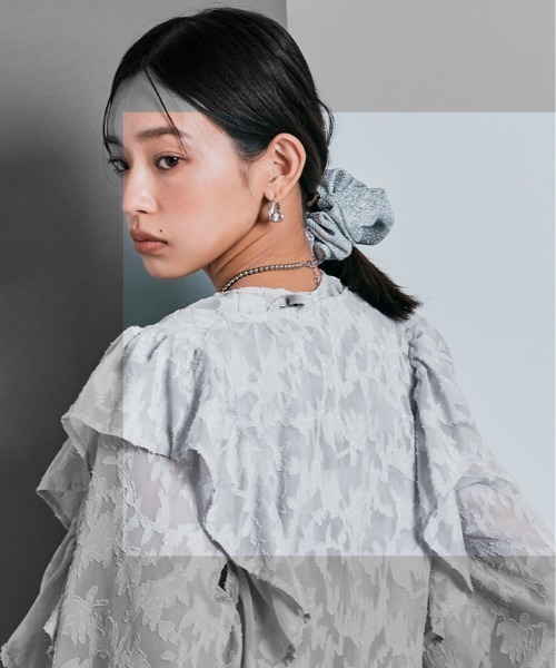 W:Huku（フーク）の「【W:Huku / ジャガード レース】シアー リボン 2way ブラウス（シャツ/ブラウス・レディース・オフホワイト/ブラック/ライトグレー・M/L）」の22枚目の写真