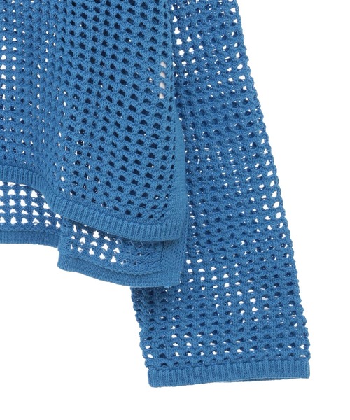 SOFFITTO（ソフィット）の「ジップ付きメッシュ編みニットカーディガン（カーディガン/ボレロ・レディース・オフホワイト/ブルー/ブラック・FREE）」の4枚目の写真