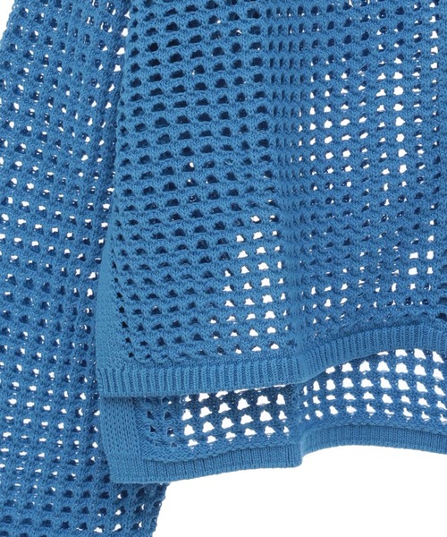 SOFFITTO（ソフィット）の「ジップ付きメッシュ編みニットカーディガン（カーディガン/ボレロ・レディース・オフホワイト/ブルー/ブラック・FREE）」の5枚目の写真
