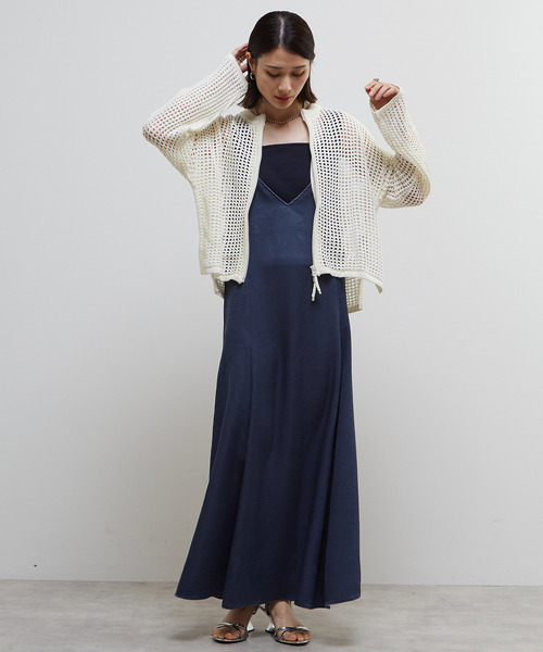 SOFFITTO（ソフィット）の「ジップ付きメッシュ編みニットカーディガン（カーディガン/ボレロ・レディース・オフホワイト/ブルー/ブラック・FREE）」の10枚目の写真