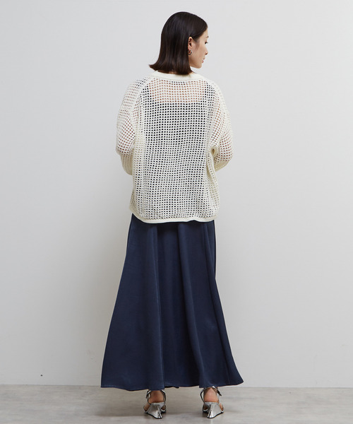 SOFFITTO（ソフィット）の「ジップ付きメッシュ編みニットカーディガン（カーディガン/ボレロ・レディース・オフホワイト/ブルー/ブラック・FREE）」の13枚目の写真