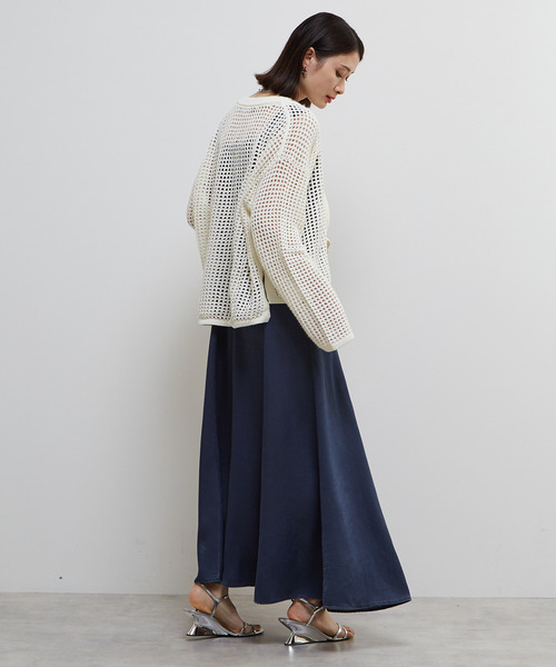 SOFFITTO（ソフィット）の「ジップ付きメッシュ編みニットカーディガン（カーディガン/ボレロ・レディース・オフホワイト/ブルー/ブラック・FREE）」の14枚目の写真