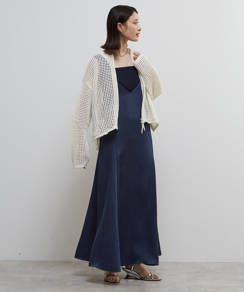 SOFFITTO（ソフィット）の「ジップ付きメッシュ編みニットカーディガン（カーディガン/ボレロ・レディース・オフホワイト/ブルー/ブラック・FREE）」の16枚目の写真