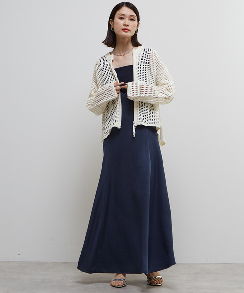 SOFFITTO（ソフィット）の「ジップ付きメッシュ編みニットカーディガン（カーディガン/ボレロ・レディース・オフホワイト/ブルー/ブラック・FREE）」の17枚目の写真