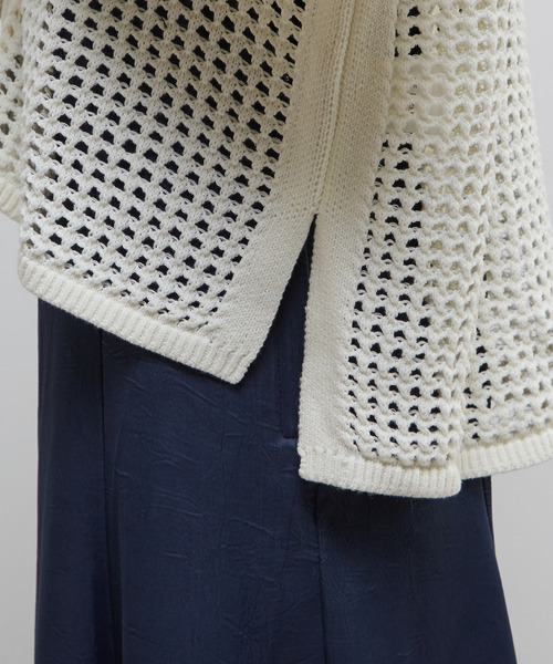 SOFFITTO（ソフィット）の「ジップ付きメッシュ編みニットカーディガン（カーディガン/ボレロ・レディース・オフホワイト/ブルー/ブラック・FREE）」の19枚目の写真